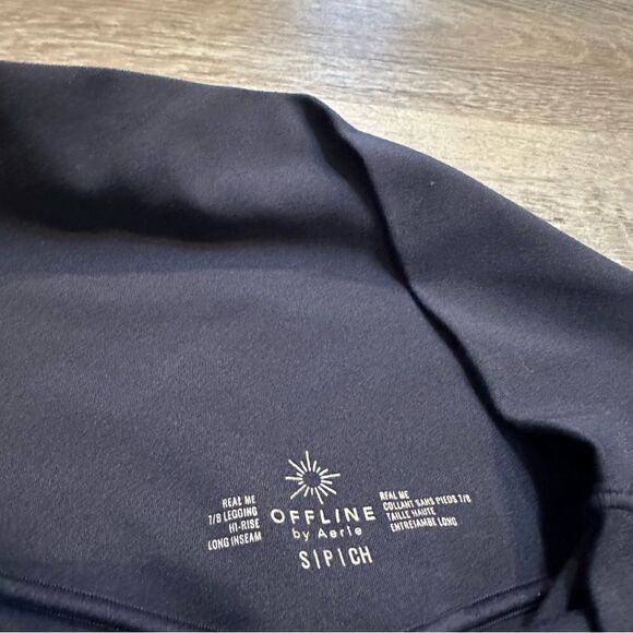 BUNDLE 3 AERIE Real Me 7/8 High Rise Legging Women Size Small Black Brown Blue - Picture 6 of 10